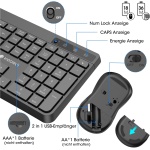 KOORUI Teclado y ratón inalámbricos, silencioso, teclado de ratón QWERTZ con 12 teclas de función de 2,4 GHz, juego de ratón para Windows, MacOS, Linux Negro - Imagen 5