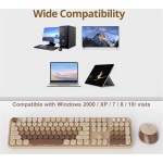 SOLIDEE Combo de ratón y Teclado inalámbricos,104 Teclas Teclado Estilo máquina de Escribir,2.4GHz Teclado de Máquina de Escribir de Teclas Redondas Teclado Numérico(Americano QWERTY)(Mixed Coffee) - Imagen 8
