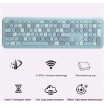 BROLEO Juego de ratón y teclado inalámbrico para ordenador (666 juego inalámbrico azul, colores mezclados) - Imagen 8