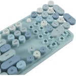 Teclados Silenciosos Juego de ratón y Teclado inalámbrico Keycap Punk Keyboard 2,4G inalámbrico y/PC/Teclado silencioso y ratón Teclado Laptop (Blue, One Size) - Imagen 4