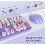 Owpkeenthy Teclado y mouse morados inalámbricos, bonito teclado inalámbrico retro de tamaño completo con almohadilla numérica, receptor USB inalámbrico de 2.4 GHz para computadora/portátil/Windows/Mac - Imagen 6