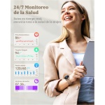 RUXINGX Reloj Inteligente Mujer con Llamada 5.3, Smartwatch Mujer Seguimiento del Periodo, 120+ Modos Deportes, Pulsómetro, SpO2, Monitor Sueño, Podómetro para Android iOS Oro, Regalo Mujer - Imagen 7