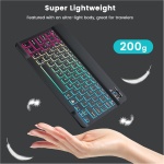 Teclas de teclado inalámbrico, teclado y ratón inalámbrico,Teclado retroiluminado de 7 colores con ratón | Accesorios electrónicos, teclados de ordenador para tabletas, portátiles, PC - Imagen 7
