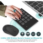 Combo de Teclado Numérico y Raton Inalámbrico 2.4G con 3 DPI Ajustables 800/1200/1600, Raton y Teclado Numérico USB Portátil para Computadora Portátil, PC de Escritorio y Notebook,con UN Receptor USB - Imagen 2