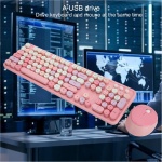GMLGWW Teclado y ratón inalámbricos, combinación de Teclado y ratón 2.4ghz, con un Teclado Lindo en el Escritorio de la Oficina de hasta 1600 dpi, Adecuado para computadoras portátiles de PC (Rosa) - Imagen 6