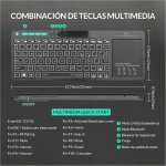 Rii RT518S Teclado Multimedia Inalámbrico y Bluetooth con retroiluminación de 2 Leds y Multi-Touch de Gran tamaño, Teclado Recargable para, PC, Portátil, Tablets, Smart TV, Windows, MacOS, Linux - Imagen 2