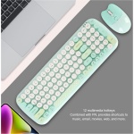 Ratón con Teclado Inalámbrico, Lindo Teclado con Teclas Redondas, Combinación de Ratón, Teclado de Máquina de Escribir Colorido de Tamaño Completo, Ratón óptico para Ordenador - Imagen 5