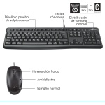 Logitech MK120 Combo Teclado y Ratón Óptico con Cable para Windows, Teclado de Tamaño Completo, USB Plug-and-Play, Compatible con PC y Portátil, Disposición QWERTY Español - Negro - Imagen 7