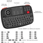 Rii i4 Mini Bluetooth Teclado inalámbrico retroiluminado, 2 en 1 (Bluetooth & Wireless 2.4 GHz), QWERTY español, para iOS, Android,Windows - Imagen 3