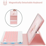 CLALOC Funda con Teclado para Samsung Galaxy Tab S6 Lite 10.4" 2024/2022/2020, Cubierta De Teclado QWERTY Inalámbrico Bluetooth Desmontable Magnético con Soporte para Bolígrafo Y Ratón,Púrpura - Imagen 3