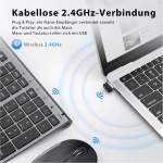iClever Juego de teclado y ratón inalámbricos 2.4G, USB-C recargable, tamaño original, delgado, delgado y resistente para Windows 7/8/10, Mac OS - Imagen 3