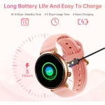 OUKITEL BT60 Reloj Inteligente Mujer - 1,32" HD AMOLED Smartwatch Mujer con Bluetooth 5.2, 100+ Modos Deportivos, DIY Esfera Reloj, Monitor Sueño, Podómetro, 5ATM Impermeable, para Android iOS, Rosa - Imagen 7