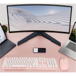 Combinación de Teclado y Ratón Inalámbricos de 2,4G con Teclas Redondas y Teclado Numérico, Alto Rendimiento, Teclas de Patas Altas, Ratón Ajustable (Tablero Rosa) - Imagen 3