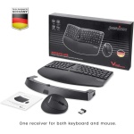 Perixx PERIDUO-606 Mini Teclado ergonómico inalámbrico con ratón Vertical portátil – Soporte Ajustable de Palma – Teclas de bajo Perfil de Membrana – Inglés Estadounidense - Imagen 6