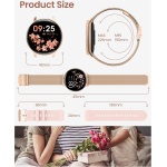 HASAKEI Reloj Inteligente Mujer con Llamadas Bluetooth 5.3, Smartwatch 1.39" con Seguimiento del Menstrual/120+ Modos Deportes/Pulsómetro/SpO2/Monitor Sueño/WhatsApp IP68 Android iOS Oro, Regalo Mujer - Imagen 7