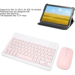 Lazmin112 Combo Ultradelgado de Teclado y Ratón Inalámbricos con Estructura de Pie de Tijera, Modo BT, Compatible con Win, OS X, iOS, (Pink) - Imagen 2