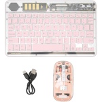 DAUZ Combinación de Teclado y Ratón, Práctica Combinación de Teclado y Ratón Inalámbrico Retroiluminado 2,4G (Rosa) - Imagen 6