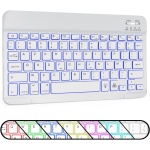 HaoHZ Funda Teclado Español (ñ) para iPad 8a Gen (2020) / 7a Gen (2019) 10,2 Pulgadas, Teclado Inalámbrico Desmontable con Portalápices, Teclado con Ratón Bluetooth,Verde,7 Color Backlit - Imagen 2