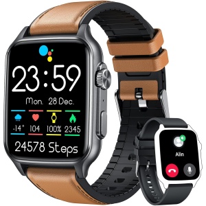 Reloj Inteligente Hombre Smartwatch Fitness: 2.0"Smart Watch con Bluetooth Llamadas y Whatsapp Impermeable Podómetro Pulsometro Oxigeno Presion Arterial Pulsera Actividad Deportivo para Android iOS