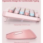 SOLIDEE Combo de ratón y Teclado inalámbricos,104 Teclas Teclado Estilo máquina de Escribir,2.4GHz Teclado de Máquina de Escribir de Teclas Redondas con Teclado Numérico(Americano QWERTY)(Mixed Pink) - Imagen 6