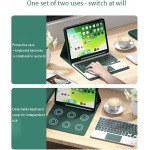 XFTeoux Funda con Teclado para iPad 10Th Generation(10.9", 2022) con Ratón,Teclado Touchpad Inalámbrico Desmontable, Funda Folio De Piel con Soporte para Lápiz,Negro - Imagen 4