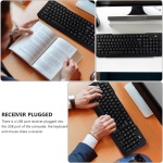 Gatuida Teclado Inalámbrico Ratón Accesorios De Oficina Teclado USB E Inalámbricos Teclado Inalámbrico Simple Teclados De Ordenador Ratón USB Teclado con Ratón Conjunto De 2 Piezas Abs - Imagen 7