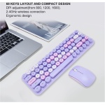 Garsent Combo de teclado y mouse inalámbricos, 2.4 GHz, 68 teclas, teclado inalámbrico retro colorido con bonitas teclas redondas, para Win 10/11, para Win 8, para Win 7, para OS X portátil, - Imagen 5