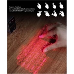 Teclado Virtual de Proyección Inalámbrica Bluetooth, Teclado Portátil de Tamaño Completo, Teclado de Proyección con Panel Táctil de Ratón Inalámbrico para Tableta, Portátil, - Imagen 4