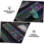 GAXIRE 1 Juego De Pc Juego de Teclado y Mouse inalámbricos iluminacion led iluminación led Ratones inalambricos Mouse Wireless computadora ratón dirigió combinación Colocar - Imagen 4