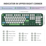Combo de teclado y mouse inalámbricos, lindo y colorido de 104 teclas de tamaño completo, teclado retro inalámbrico y mouse inalámbrico para Windows, PC, laptop, escritorio, verde - Imagen 3