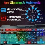 Hoopond Juego de Teclado inalámbrico para Juegos y ratón y Auriculares y Alfombrilla de ratón, 4 en 1,16 RGB retroiluminada Teclado Recargable, 7 Ratones retroiluminados y RGB Auriculares para Juegos - Imagen 7