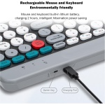 docooler Combo Teclado y Ratón Inalámbrico Doble Modo Teclado de Membrana 2.4G BT5.0 BT 3 canales Can C Connect Cuatro dispositivos Teclado Recargable Conectividad de dos modos - Imagen 5