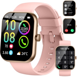 Reloj Inteligente Mujer, 1.96" HD Smartwatch con Llamada Bluetooth, Pulsómetro, Monitor de Sueño, SpO2, Podómetro, 113+ Modos Deportes Pulsera Actividad Impermeable IP68 Smart Watch para Android iOS