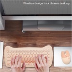 Teclado de Máquina de Escribir con Teclas Redondas Retro de 2,4G, Combinación de Teclado y Ratón Inalámbricos con Teclado de 84 Teclas y Juego de Ratón de 4 Teclas para PC, (Brown) - Imagen 2