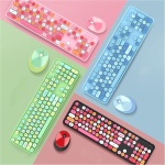 Onlywe - Teclado inalámbrico y ratón de 2,4 G con teclado numérico y ratón óptico, ergonómico, colores variados - Imagen 8