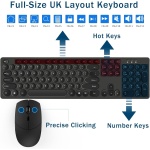 Juego de teclado y ratón inalámbricos, teclado inalámbrico con ratón 2,4 G, diseño redondo para ordenador - Imagen 4