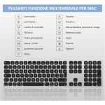 Teclado inalámbrico para Mac, receptor USB y tipo C, retroiluminado, recargable, ultrafino, diseño AZERTY francés, compatible con Apple iMac, MacBook Pro/Air, Mac Pro, Mac Mini, color negro y gris - Imagen 7