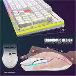 RedThunder Combo de teclado y mouse inalámbrico para juegos K10, batería recargable con retroiluminación LED de 3800 mAh, teclado de sensación mecánica de diseño británico + ratones 7D 3200DPI para PC - Imagen 6