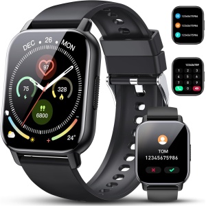 Reloj Inteligente Hombre Mujer, 1.85'' Smartwatch Hombre con Llamadas Bluetooth, Smart Watch Monitor de Sueño/Pulsómetro/Podómetro, 110+ Modos Deportivos, IP68 Impermeable Reloj Digital Android iOS