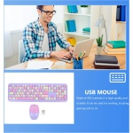 KOMBIUDA 1 Juego Conjunto De Ratón De Teclado Inalámbricos Teclado Inalámbrico Ratones y Accesorios Combo y Teclado USB Wireless Abdominales Oficina Ordenador Portátil Suministros Escolares - Imagen 2