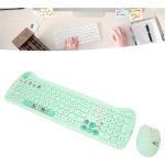 Bewinner Combo de Teclado y Ratón Inalámbricos con Alfombrilla de Ratón Grande, 110 Teclas, Teclado de Máquina de Escribir Retro de Gato Lindo con Teclas Redondas, Juego de Ratón de - Imagen 6