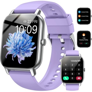 Reloj Inteligente Hombre Mujer, 1.85" Smartwatch con Llamadas Bluetooth, Smart Watch Pulsómetro/Monitor de Sueño/Podómetro, 110+ Modos Deportivos Impermeable IP68 Pulsera Actividad Lavanda Púrpura