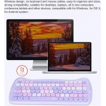 Bewinner Combo de Teclado Inalámbrico Y Ratón, Forma de Gato, Teclado Redondo Compacto, Teclado Ergonómico, Regalo para Niñas, Teclado Portátil USB de 2,4 G para Juegos, Oficina (Color - Imagen 3