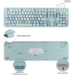 Teclados Silenciosos Juego de ratón y Teclado inalámbrico Keycap Punk Keyboard 2,4G inalámbrico y/PC/Teclado silencioso y ratón Teclado Laptop (Blue, One Size) - Imagen 5