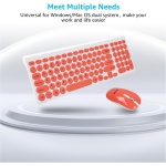 LeadsaiL KF29 Juego de teclado y mouse inalámbricos, ratón USB inalámbrico y teclado compacto para computadora, QWERTY UK Layout para laptop HP/Lenovo y Mac-Coral - Imagen 7