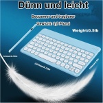Juego de teclado Bluetooth inalámbrico, teclado inalámbrico con ratón, mini teclado ultrafino, juego de ratón inalámbrico para iPad, Mac, PC, portátil, tableta, Surface, teléfono, ordenador, QWERTY - Imagen 6