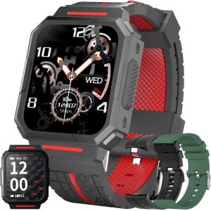 Smartwatch Hombre, 1.69" Reloj Inteligente Impermeable IP68 Pulsera Actividad 22 Modos Deporte con Pulsómetro Monitor de Sueño Monitores Actividad Cronómetros Calorías Podómetro para Android iOS