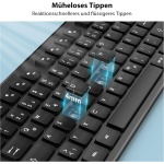 Juego de teclado y ratón inalámbrico, 2,4 GHz, teclado inalámbrico con ratón, tamaño completo, teclado inalámbrico con ratón ergonómico, para Windows/ordenadores/portátiles/portátiles – Negro - Imagen 5