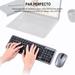 cimetech Pack Teclado compacto Español y Ratón Inalámbricos, Keyboard and Mouse de tamaño Completo para computadora portátil y Escritorio PC con Windows - Imagen 2