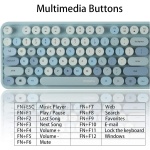 Teclados Silenciosos Juego de ratón y Teclado inalámbrico Keycap Punk Keyboard 2,4G inalámbrico y/PC/Teclado silencioso y ratón Teclado Laptop (Blue, One Size) - Imagen 6